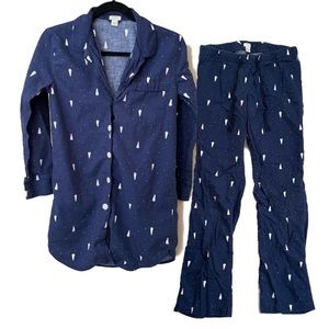 J CREW snowman flannel pajama set